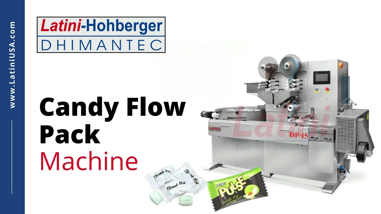 DP-15 Flow Pack Machine | High-Speed Candy Packaging Machine. Latini Hohberger Dhimantec USA