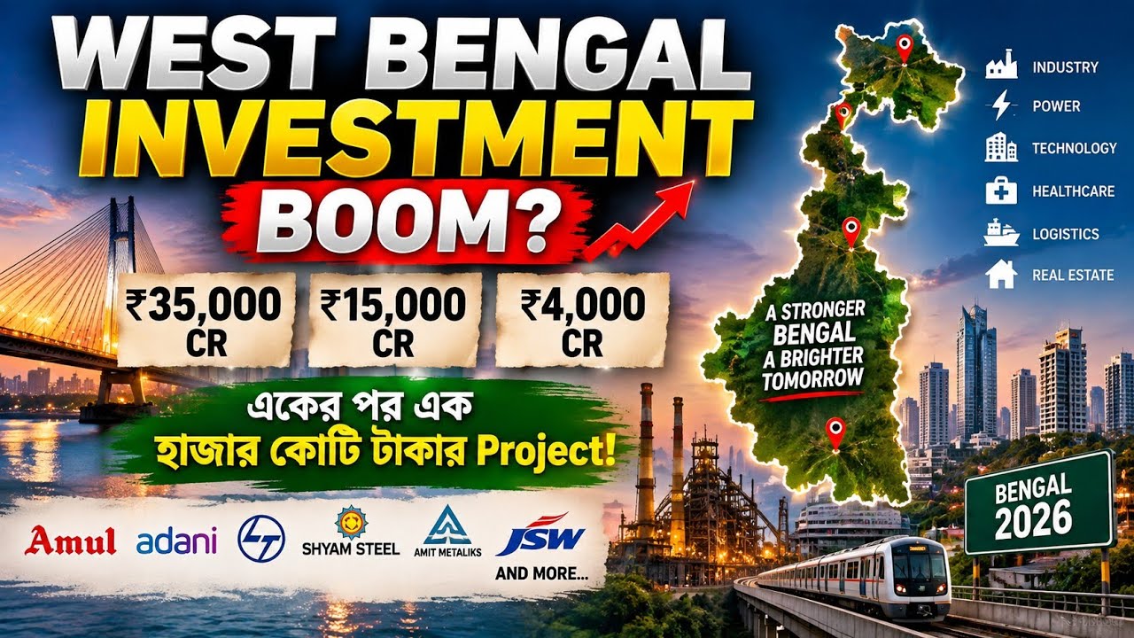 West Bengal Investment 2026 🔥 হাজার কোটি টাকার Mega Projects | Bengal Development