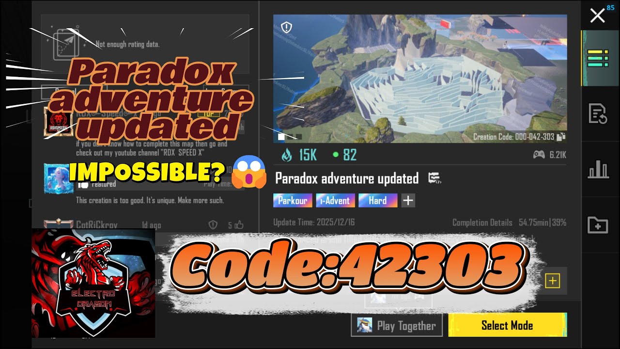 Paradox adventure updated Parkour 🧠🔥 | BGMI WOW Map 42303 | Full Solve 😱