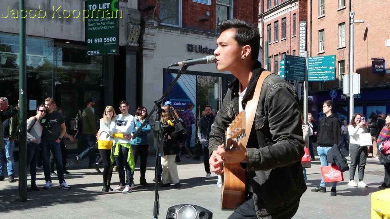 Jacob Koopman Covers Riptide on Grafton Street with the Sun Shining and Jacob Smiling real Good Day
