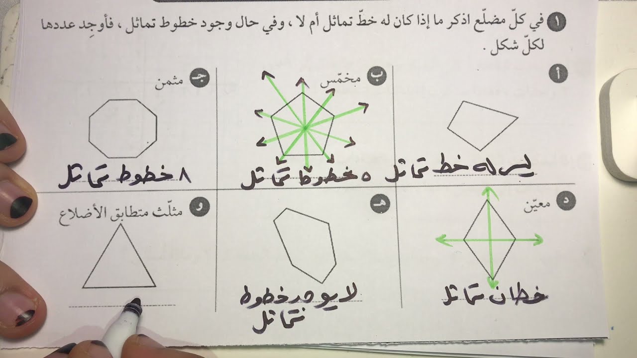 ( 9- 5) مراجعة الوحدة التاسعة - رياضيات صف سابع - حصة غير متزامنة