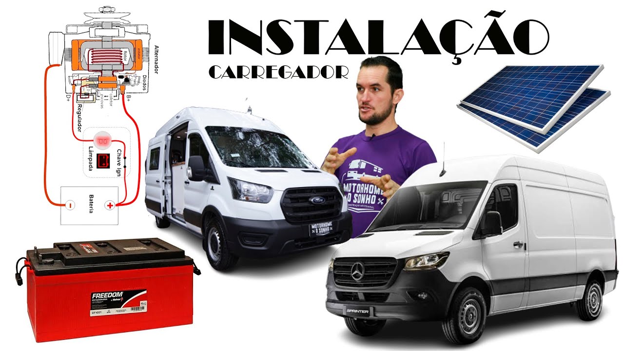 Interligando o Carregador de Bateria, no Alternador do Motorhome. Será que Funciona?