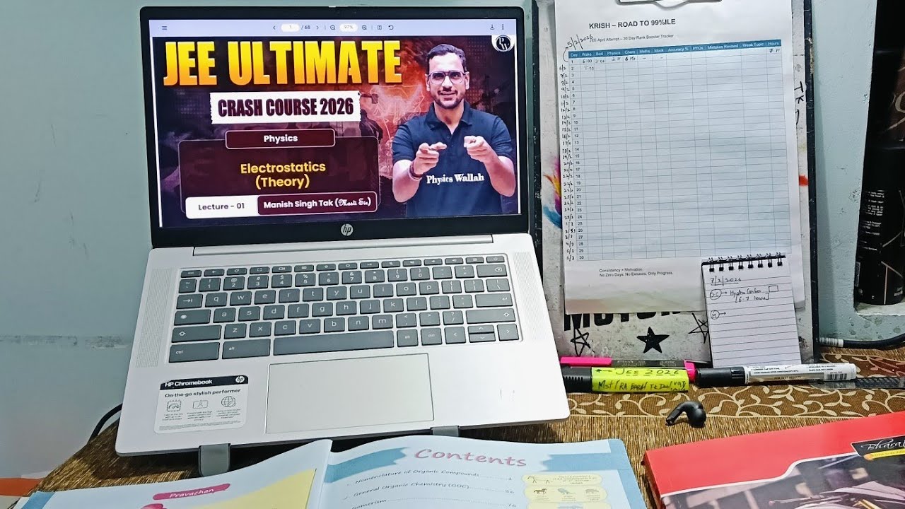 Day 8/60 for JEE 2026 🚀  | April Attempt Comeback Challenge | 99%ile Mission