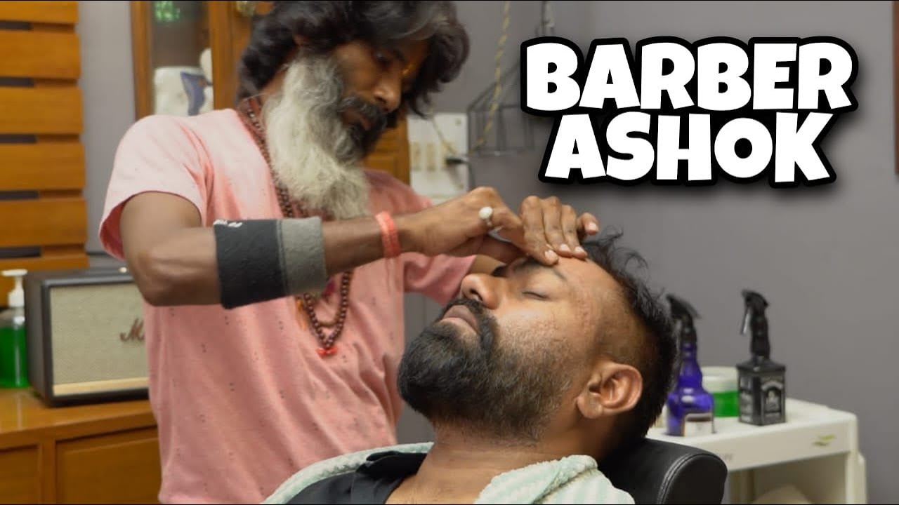 Ashok barber Head massage, Neck cracking , back, hand massage by IndianBarber #ASMR