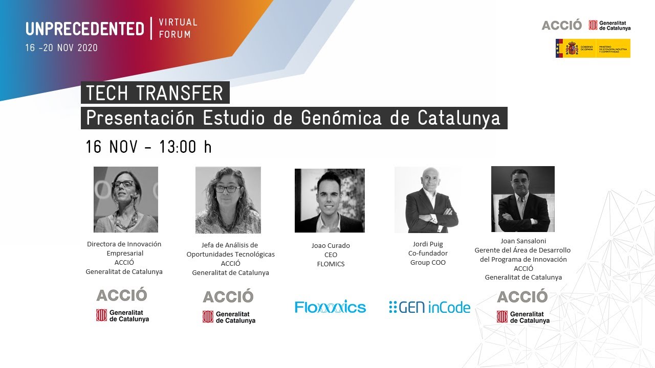 UNPRECEDENTED VIRTUAL FORUM | Tech Transfer - Estudio de Gen&oacute;mica de Catalunya