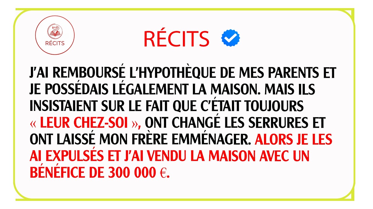 J'ai payé le crédit de mes parents mais ils m'ont trahi. Ma revanche : l'EXPULSION et 300k de profit