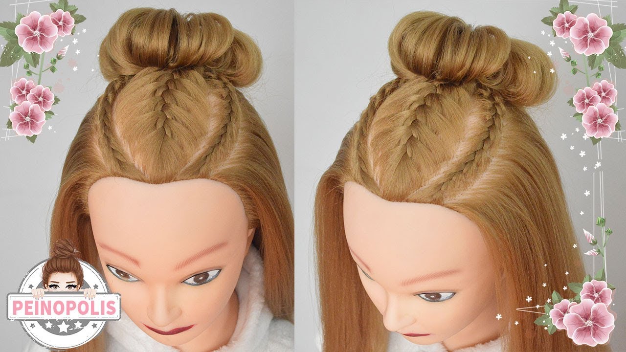 Peinados Casuales con Trenzas y Chongo despeinado