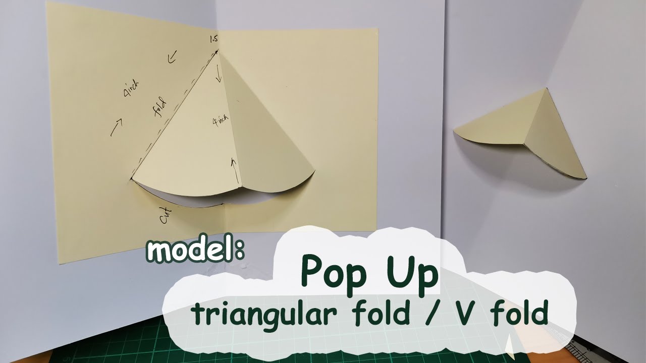 Pop Up card model - triangle fold / V-fold mechanism