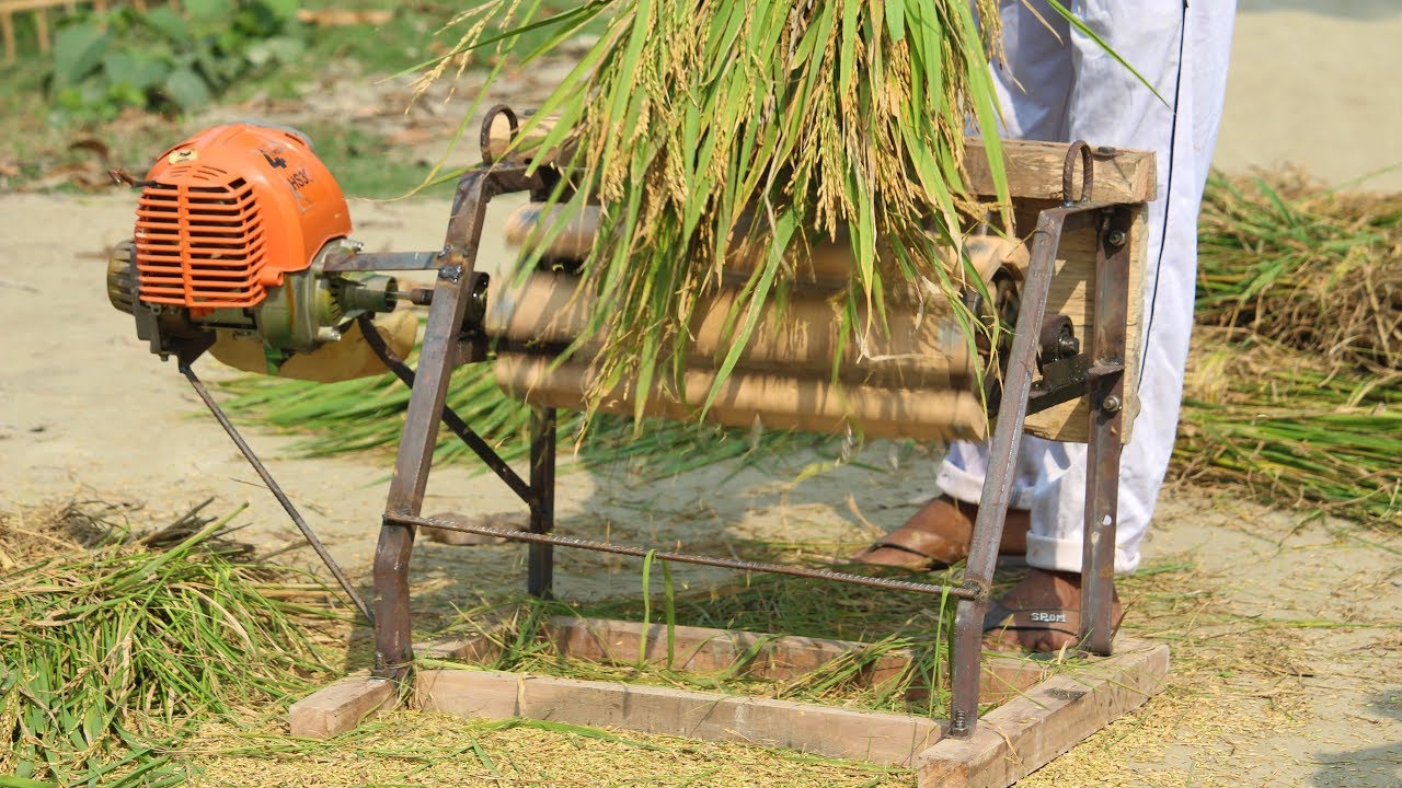How to Make a Rice Thresher Machine at Home