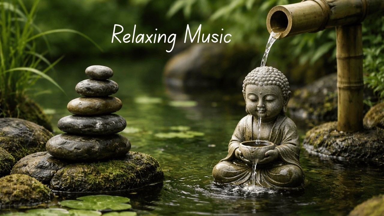 Relaxing Piano Music Bamboo Water Fountain, Sleep Music, Relaxing Music, Meditation Music