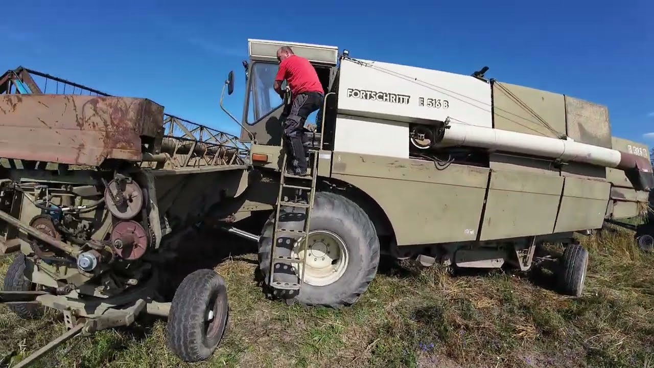 Fortschritt  E-516B & John Deere 7530 (žně 2024)