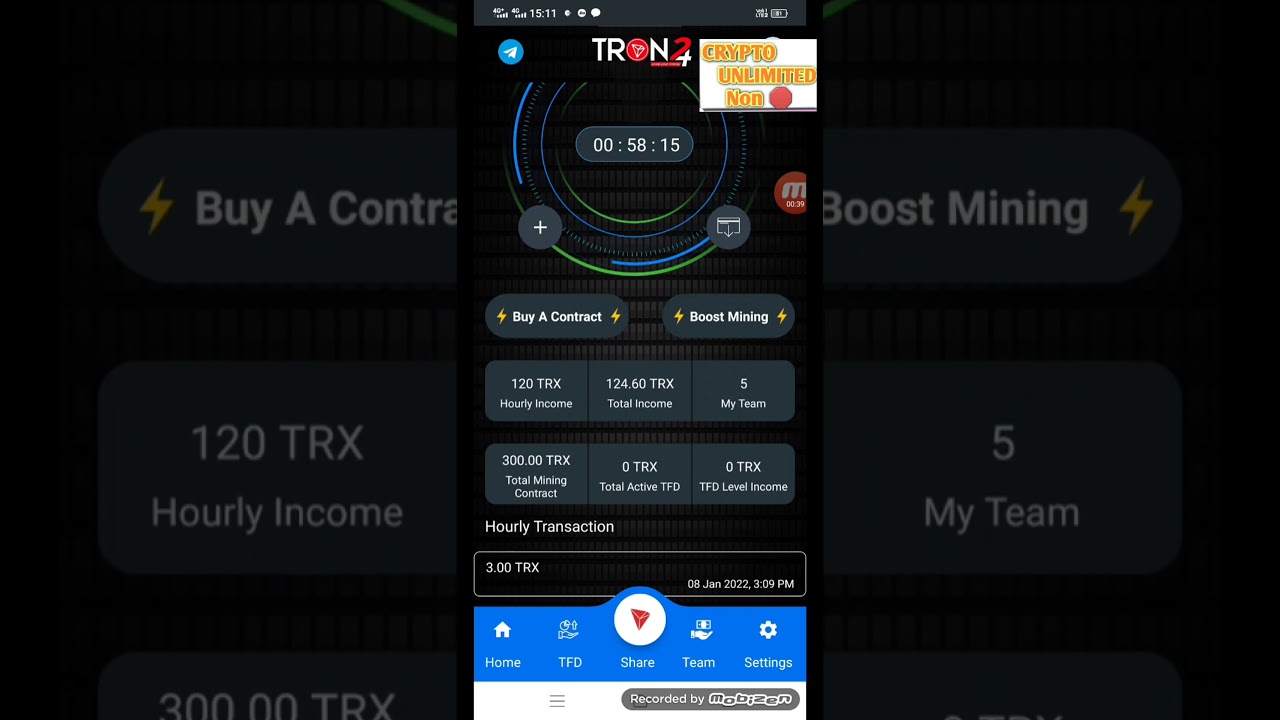 Tron 24 Mining App Earn Daily 24% Withdraw proof