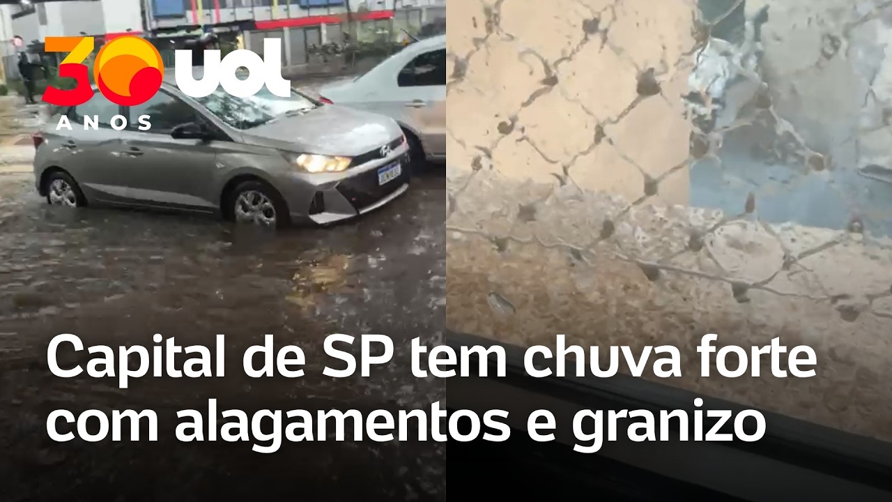 Chuva em SP: ap&oacute;s alerta, capital &eacute; atingida por tempestade com granizo e alagamentos; veja v&iacute;deos