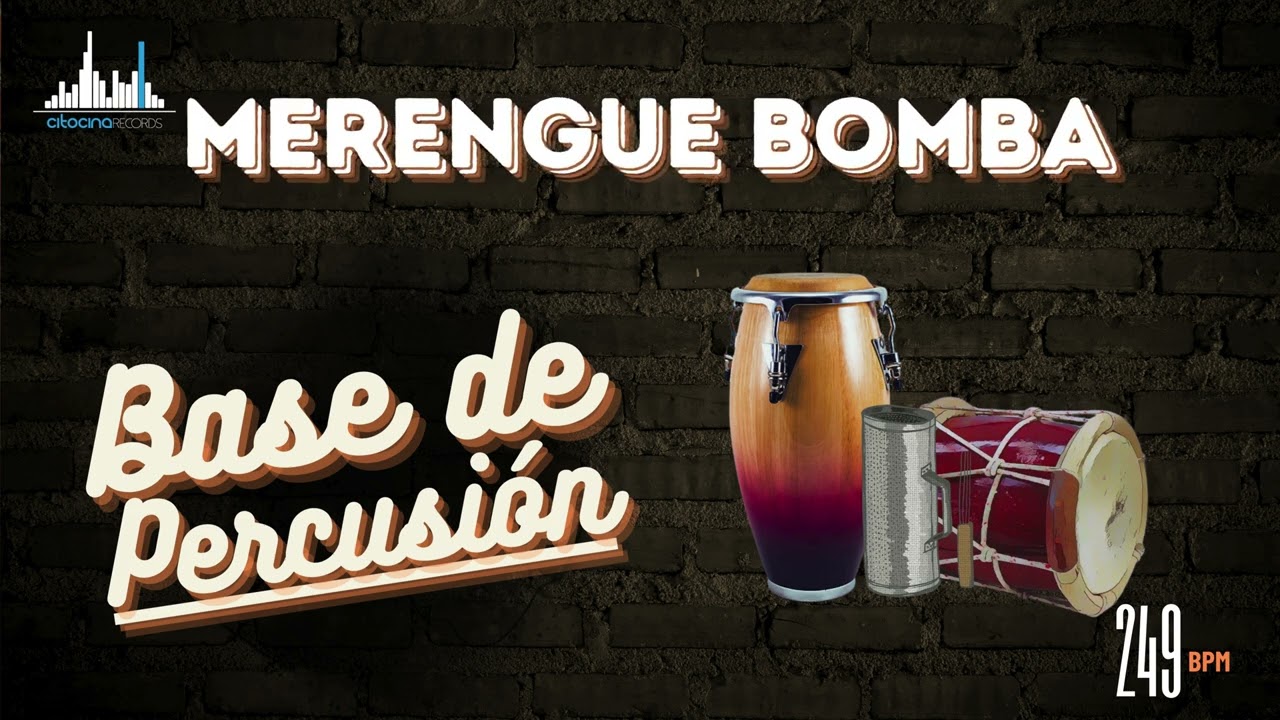 Base de percusión Merengue bomba - 249bpm - Backing Track