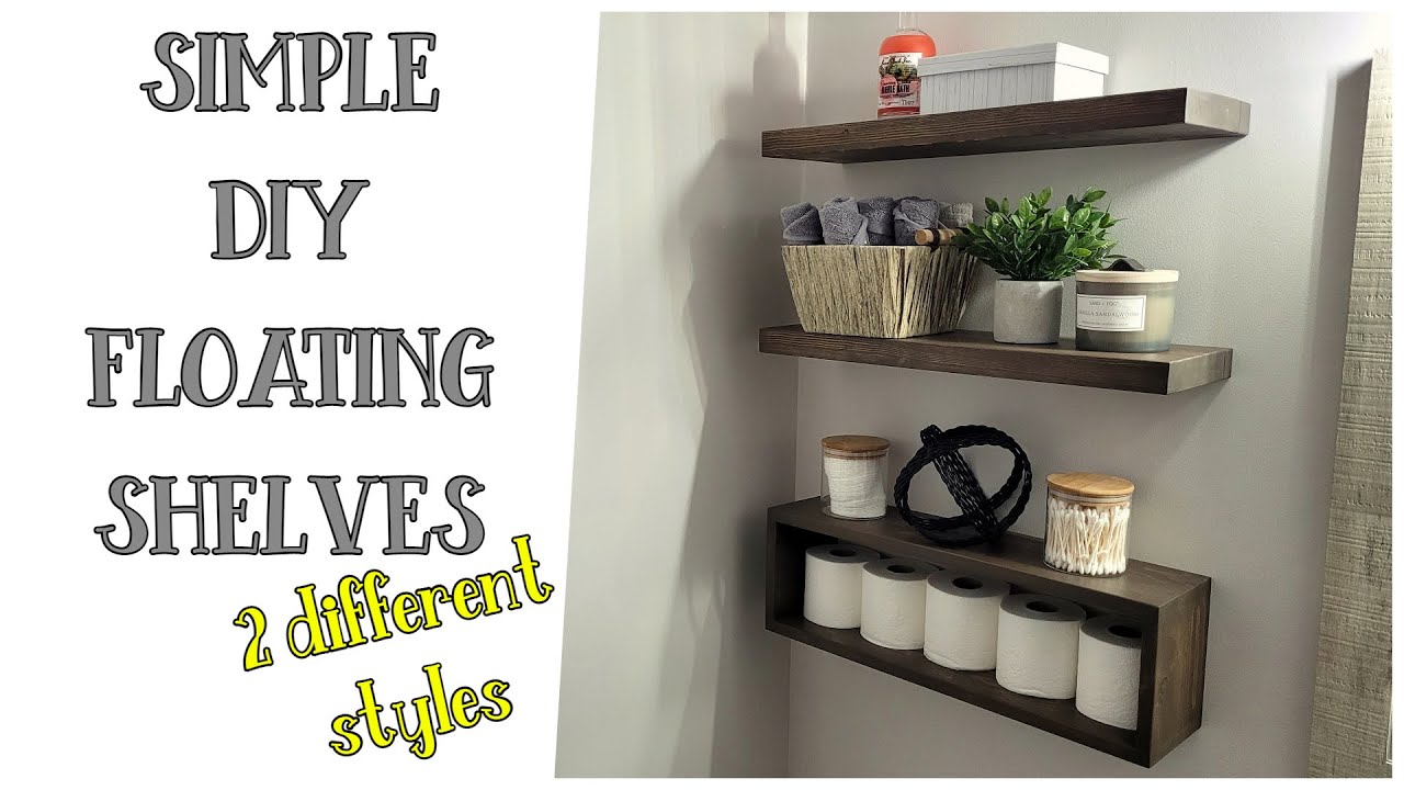Easy DIY Floating Shelves from a board and dowel | 2 styles