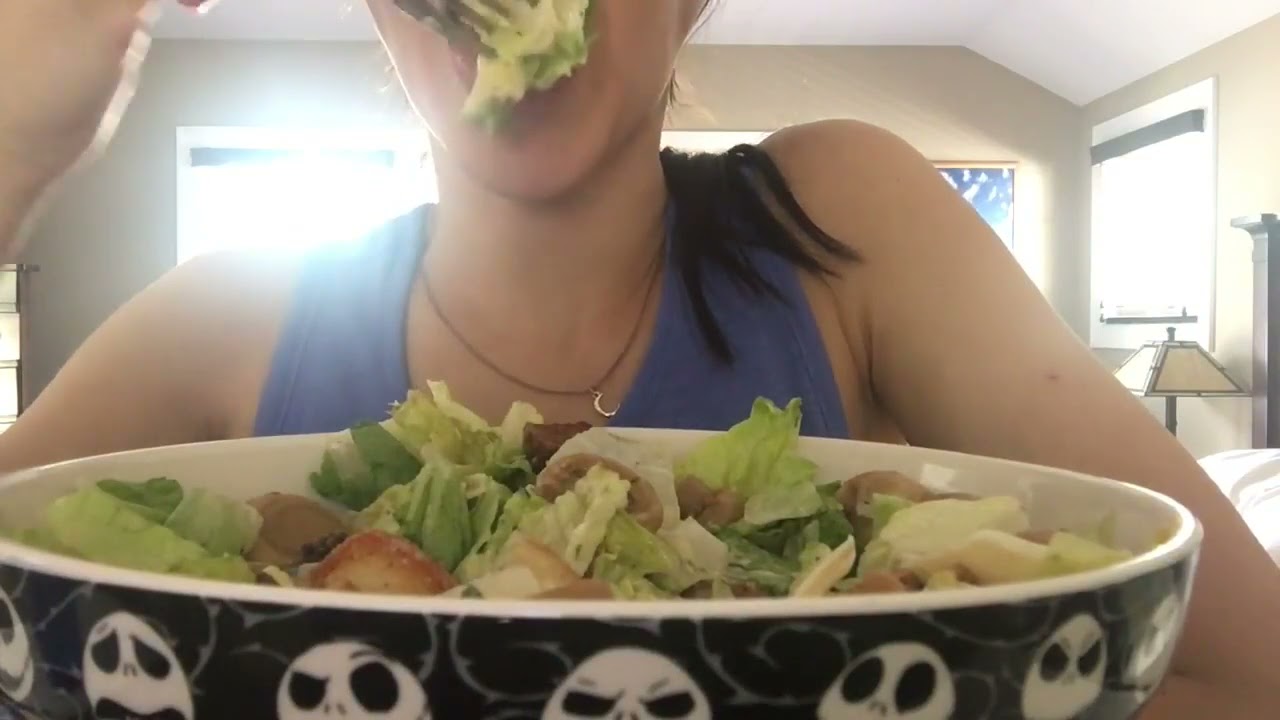 ASMR Eating Sounds  Cesar Salad