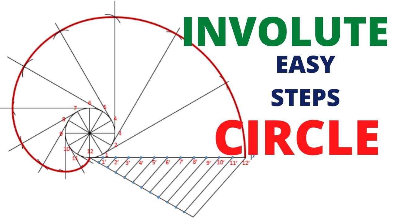HOW TO DRAW THE INVOLUTE OF CIRCLE IN ENGINEERING DRAWING
