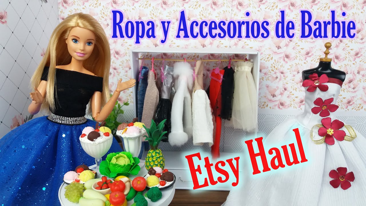 Revisi&oacute;n de ropa de Mu&ntilde;eca Barbie  Compras en Etsy Haul # 2. Accesorios de Barbie @Barbie
