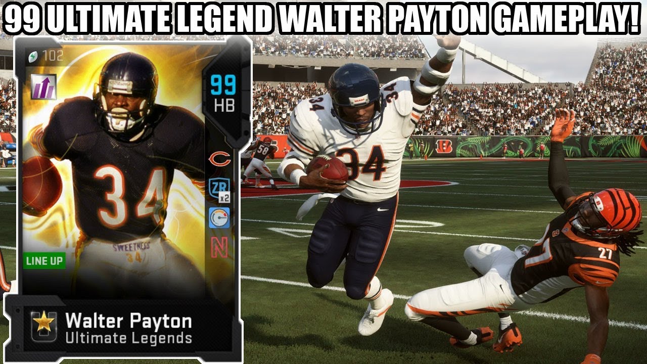 99 ULTIMATE LEGEND WALTER PAYTON GAMEPLAY! 99 SWEETNESS! | MADDEN 19 ULTIMATE TEAM