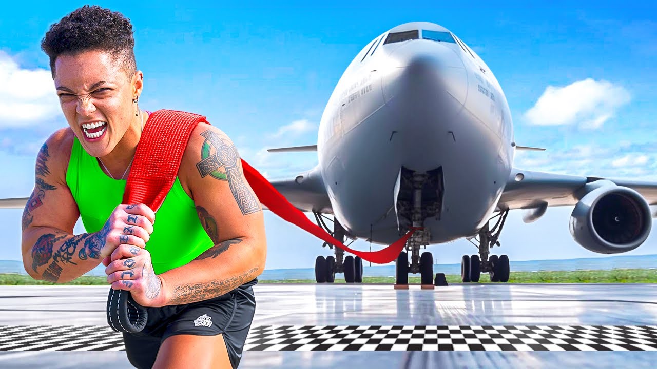 Worlds Strongest Woman vs Airplane