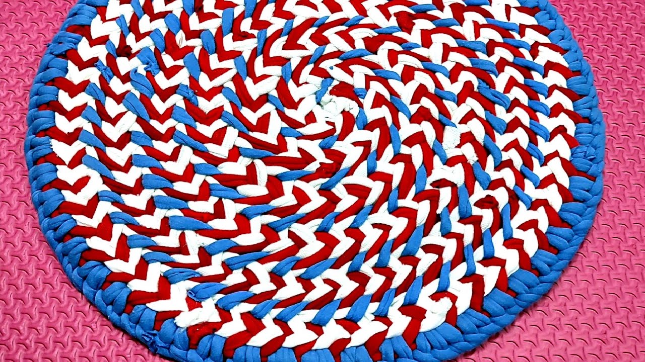 Doormat idea with old clothes, doormat making at home with old t shirt , paidan design new 2021