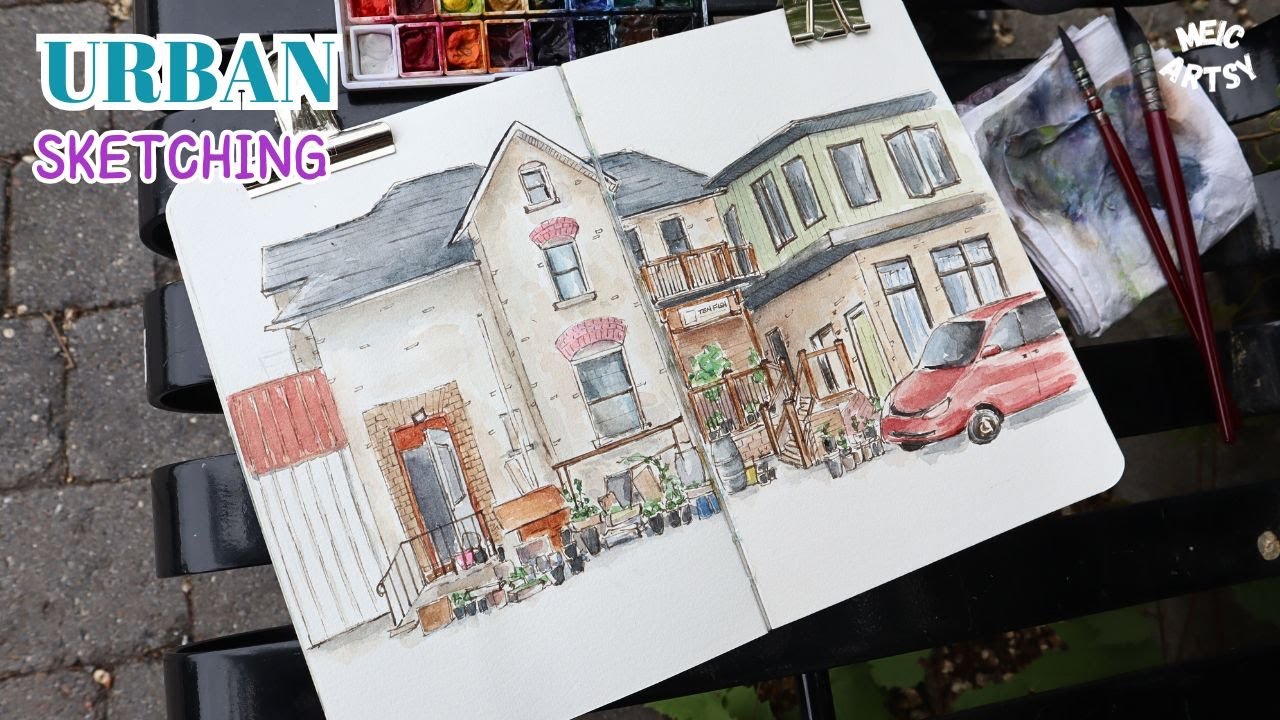 Urban Sketching, Capturing a Street Scene with Pen and Watercolour