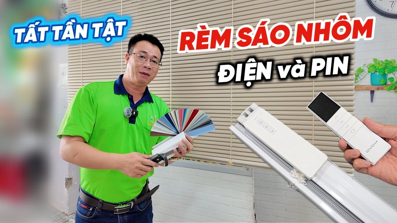 Thử Rèm Sáo Nhôm Kéo Tự Động Bằng Pin Và Điện Thông Minh (Rèm Titaco)