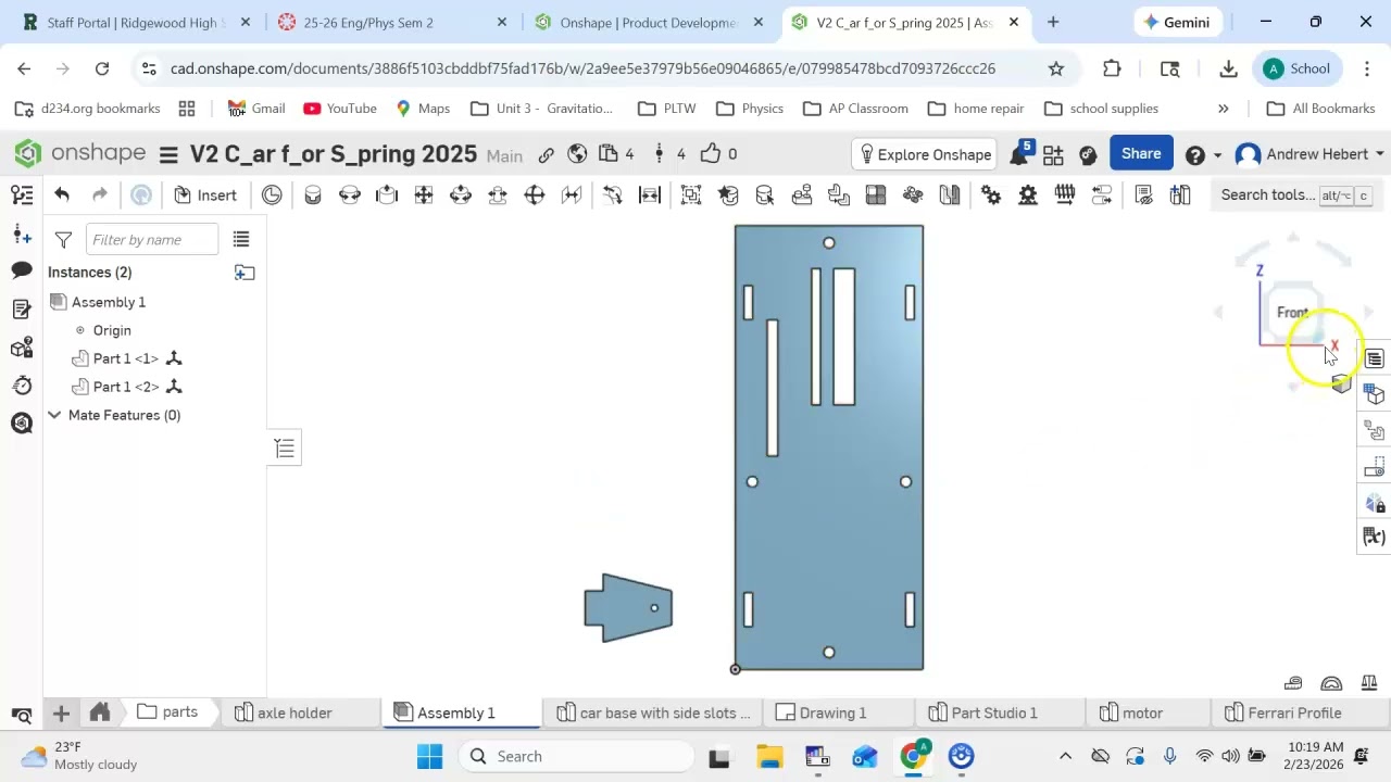 Axel Holder to Base - Assembly in Onshape