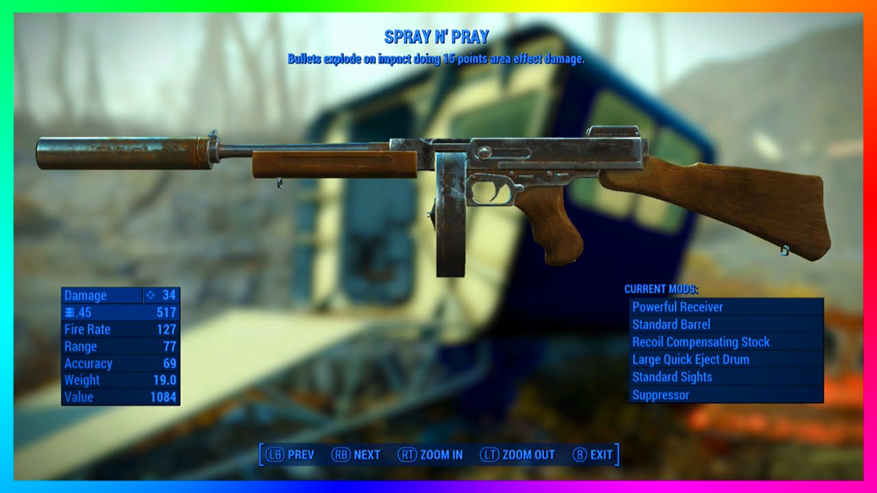 Fallout 4 Exploding Submachine Gun! - Legendary Weapon 