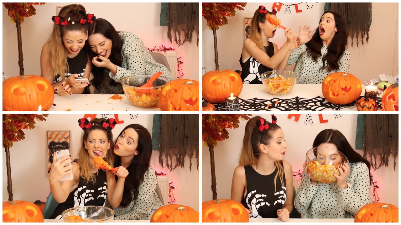 Pumpkin Carving Shenanigans with Gabby | Zoella