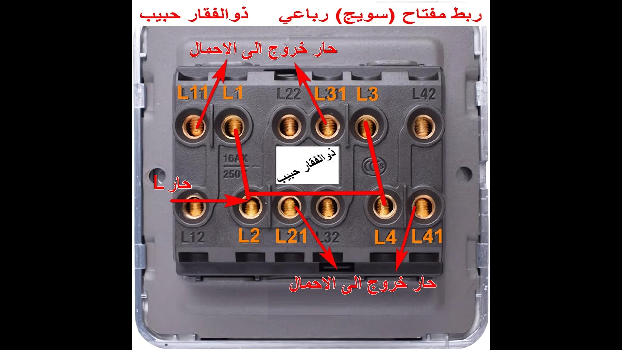 كيفية ربط مفتاح (سويج) رباعي