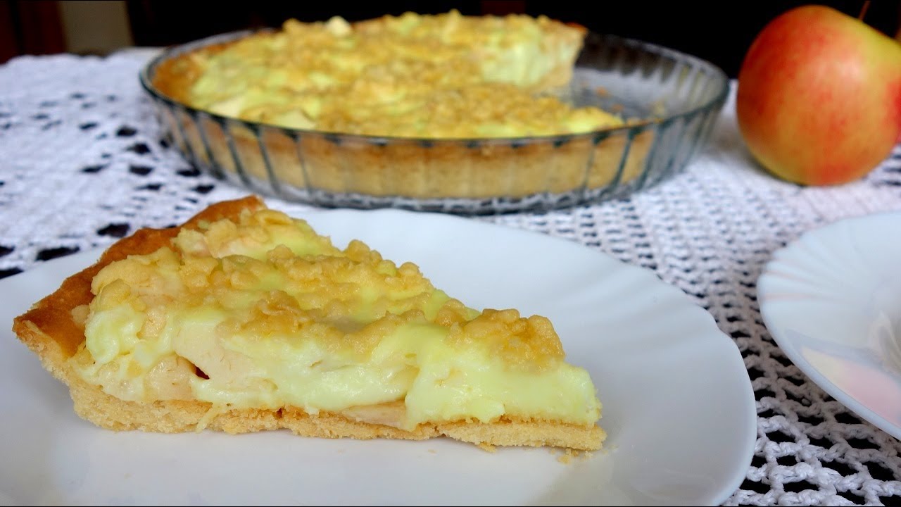 Tarta z budyniem i jabłkami - przepis