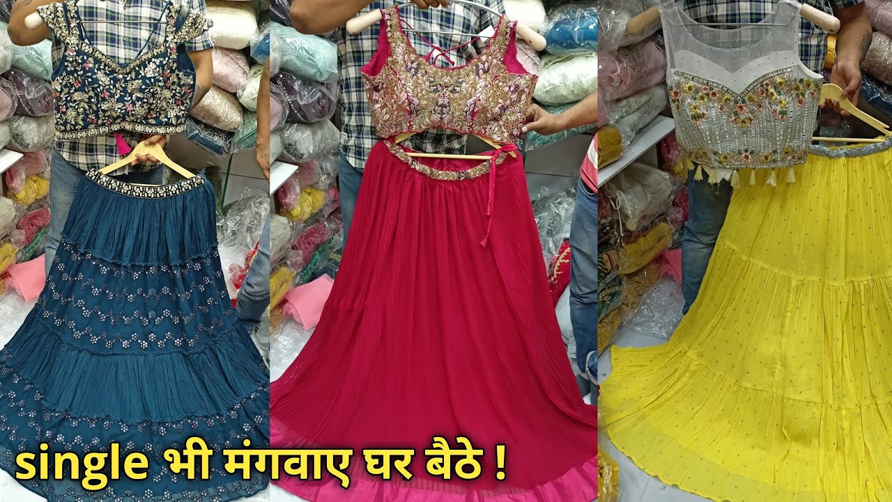 New Exclusive Trendy Designer Crop Top Lehenga, Long Gowns, Sharara Collection in Chandni Chowk
