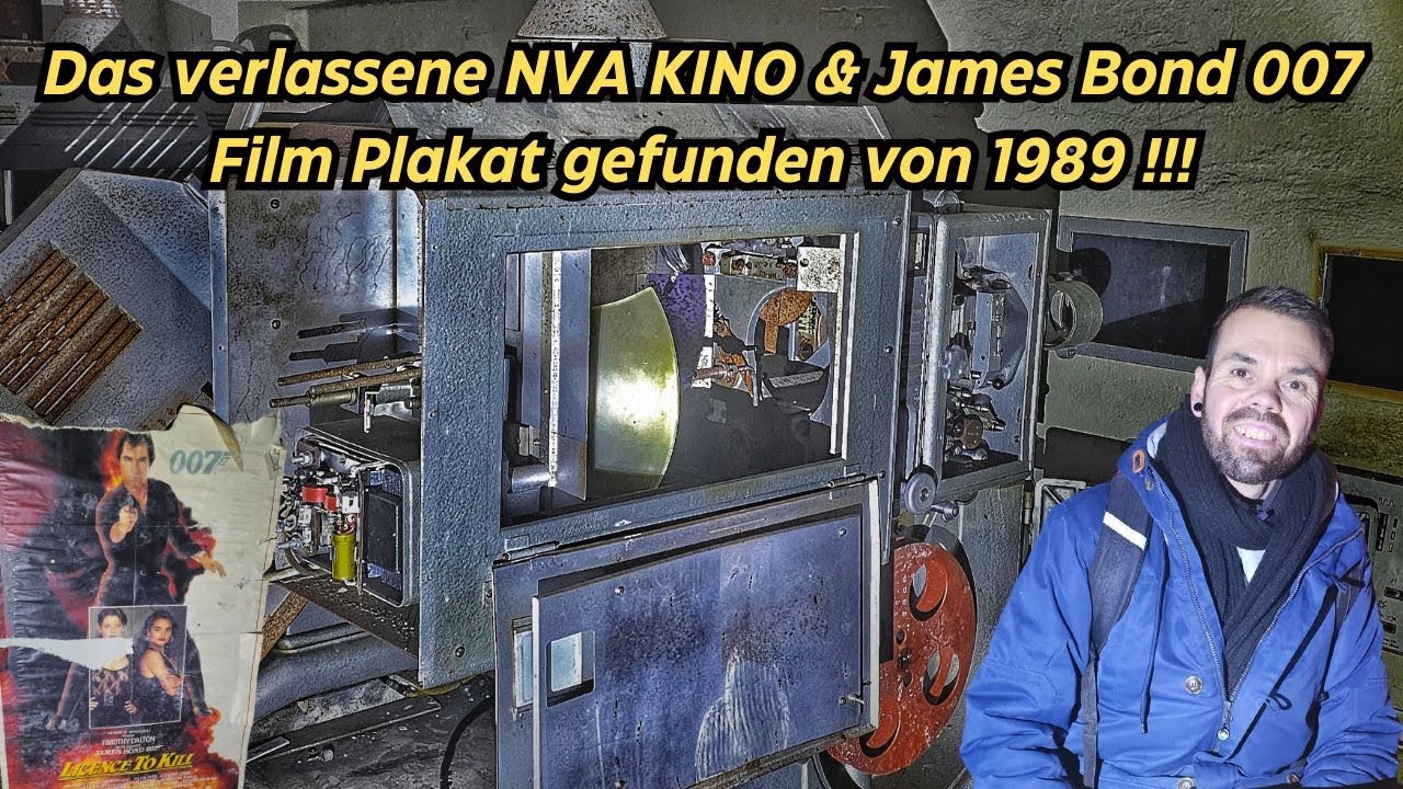 Das verlassene NVA Kino & James Bond 007 Film Plakat gefunden von 1989 - Lost Place | Pressebus