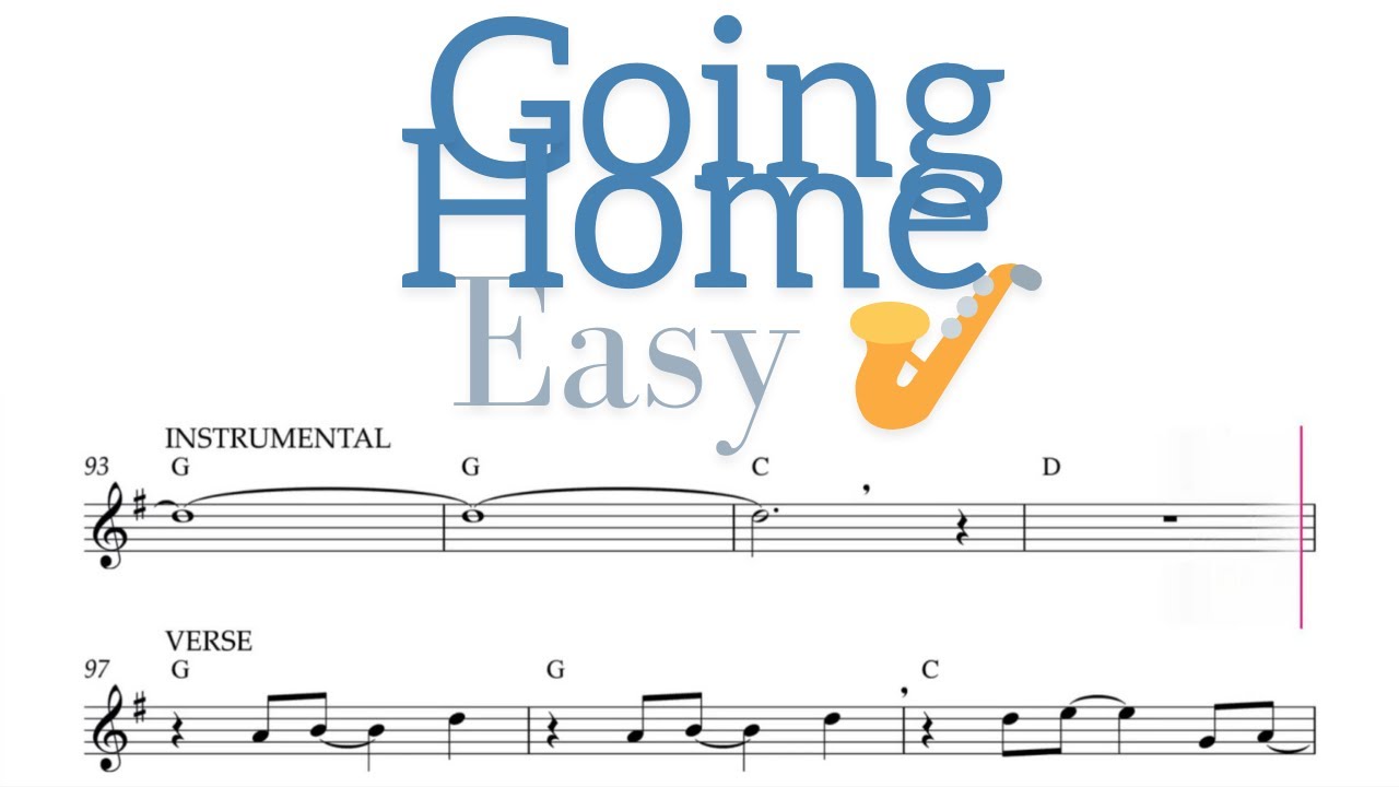 Going Home   Easy Version  Sax & Orchestral Backing Track 🎷🎼