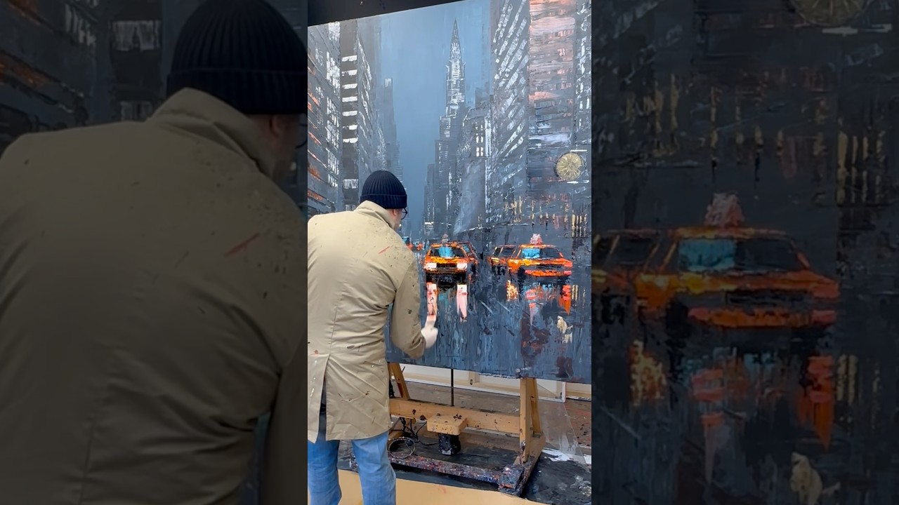 Painting the tones of New York 🌃👨‍🎨 #shorts #art #painting #newyork