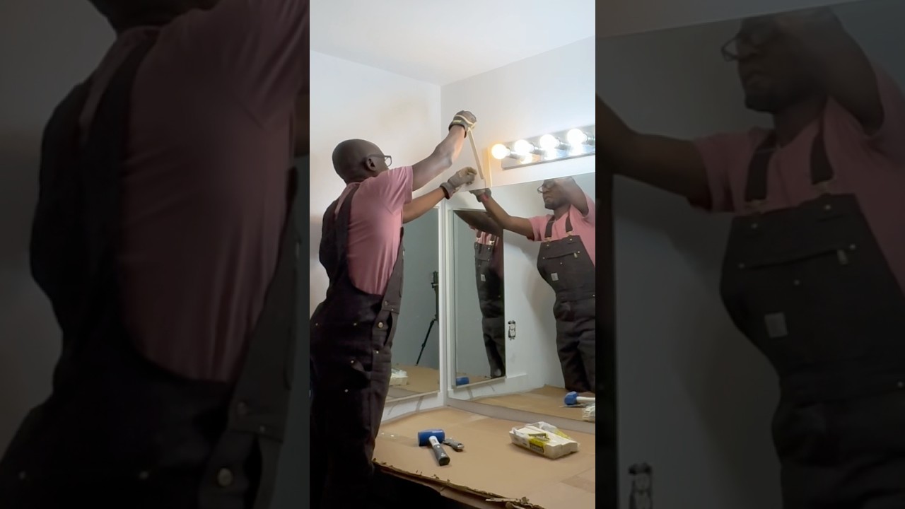 How to Remove a Giant Bathroom Mirror Without Breaking It! | DIY Shims Hack!