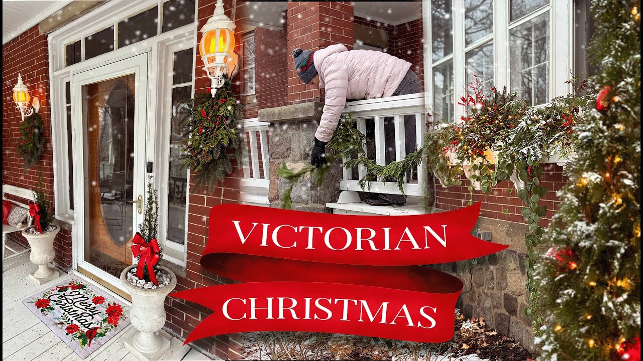 DECORATE IN THE SNOW WITH ME! My Christmas Porch: Victorian Home Outdoor Holiday Decorations ❄️🌲