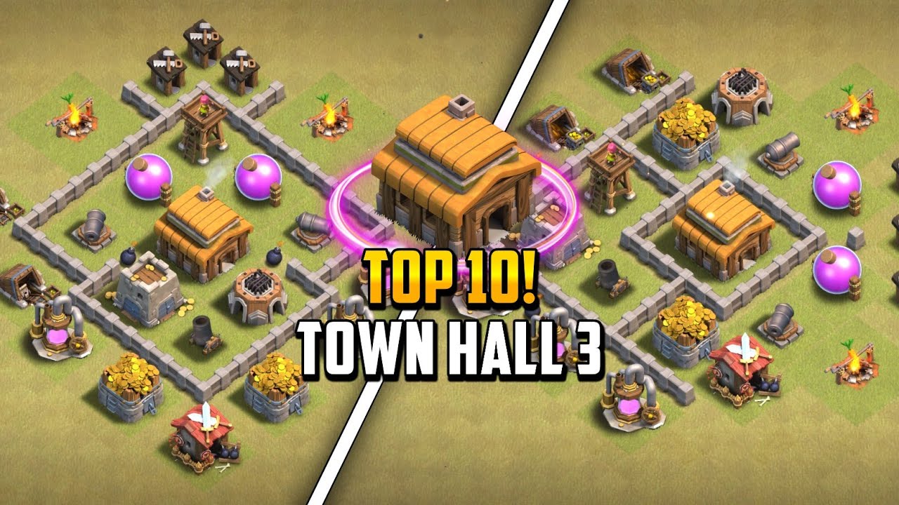 Top 10! Town hall 3 (Th3) War/Hybrid/Trophy/Farming Base Layout + Copy Link 2024 | Clash of Clans