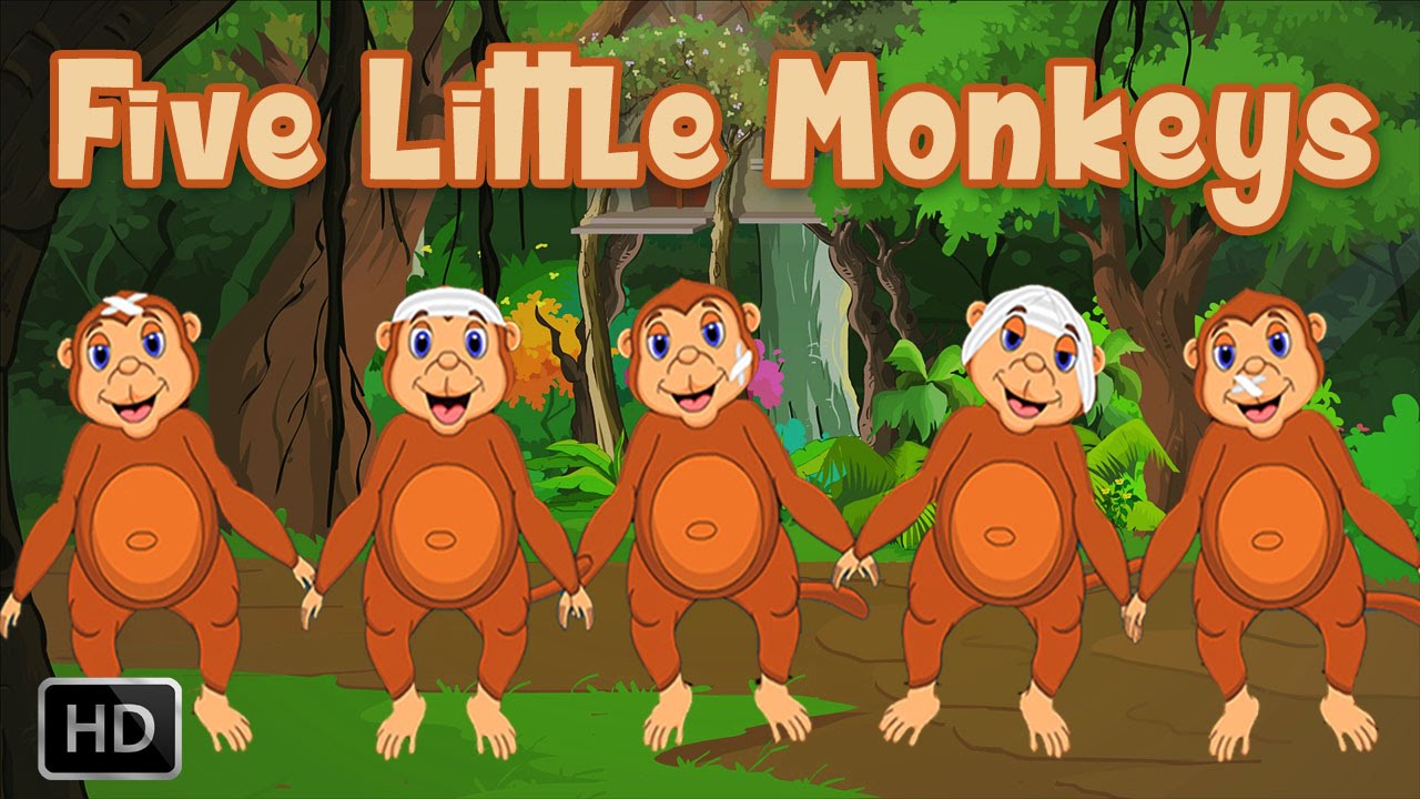Five Little Monkeys Jumping On The Bed | HD Nursery Rhyme with Lyrics