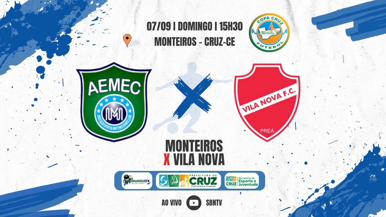 MONTEIROS X VILA NOVA/PRE&Aacute; - COPA CRUZ DE FUTEBOL - SIMIFINAL - JOGO DE VOLTA