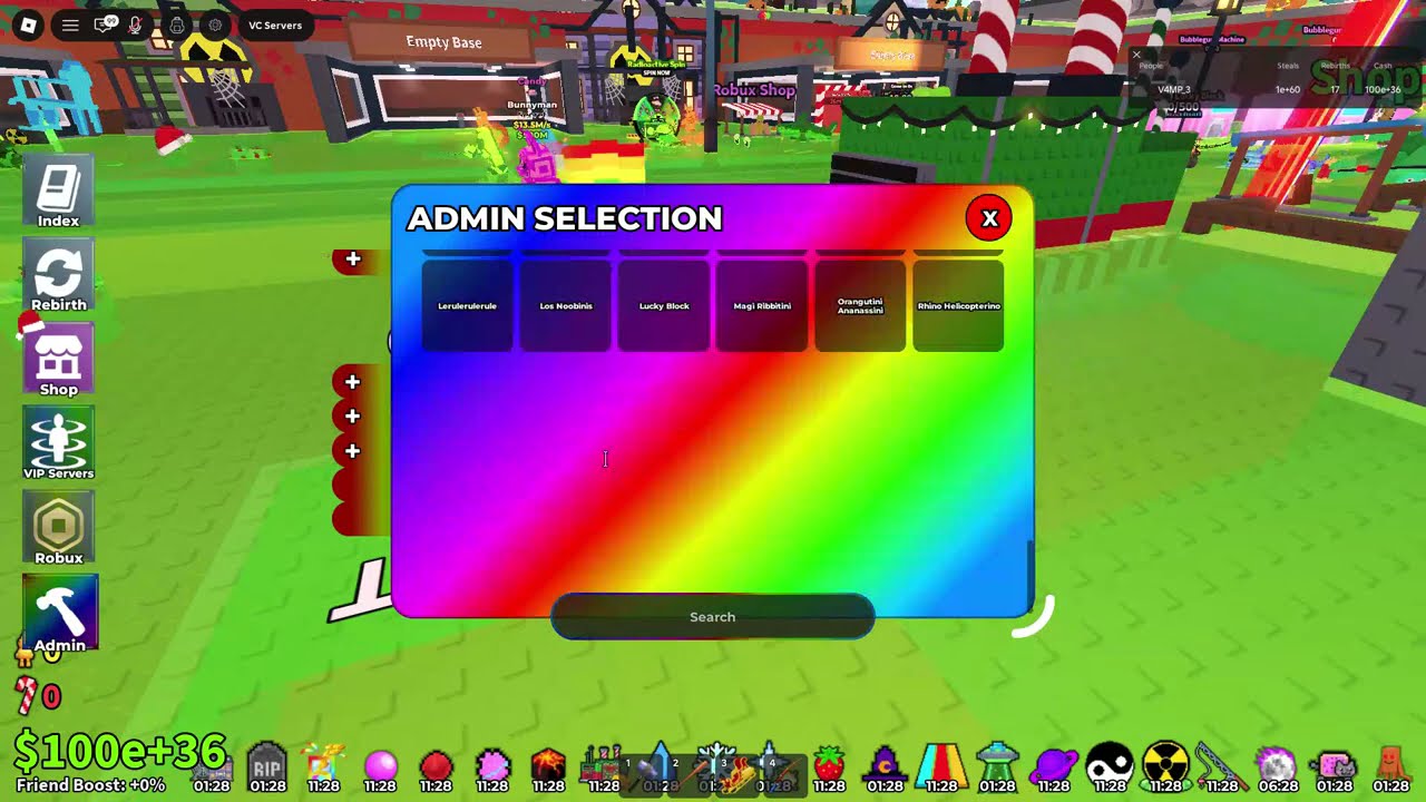 Admin abuse in Modded steal a brainrot pt2