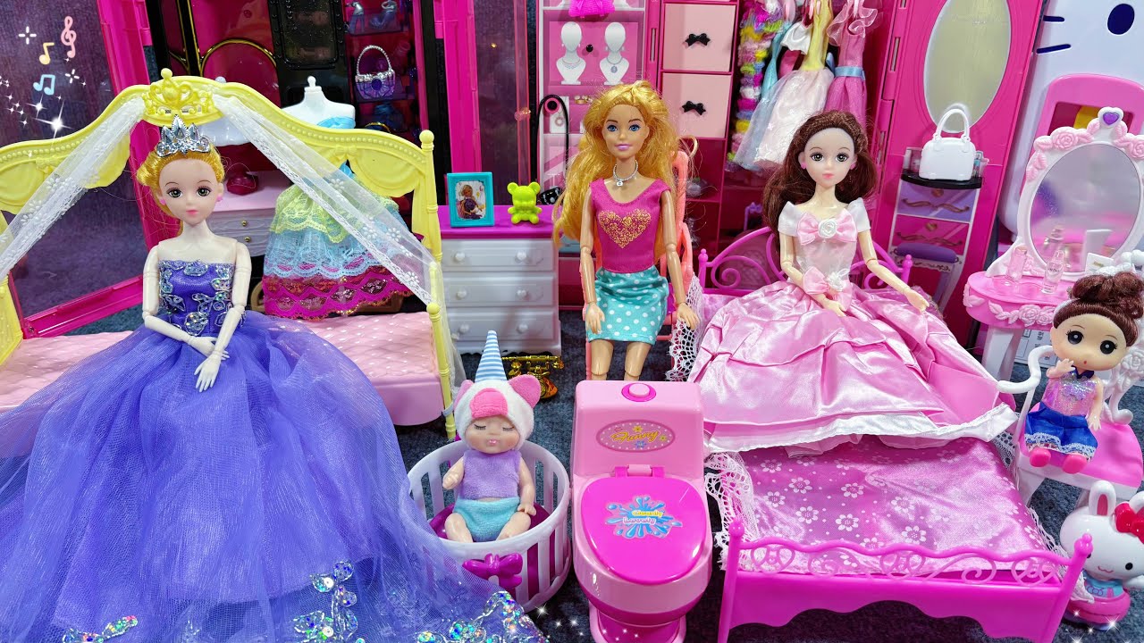 10 Minutes Satisfying with Unboxing Barbie Princess Pink Kitchen Rock Bed Play SetReview Toys ASMR
