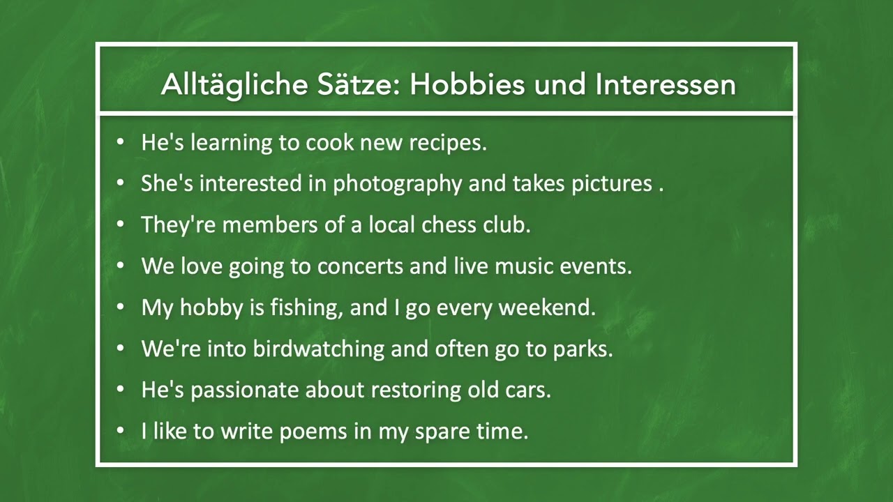 Alltagsenglisch Hobbies und Interessen