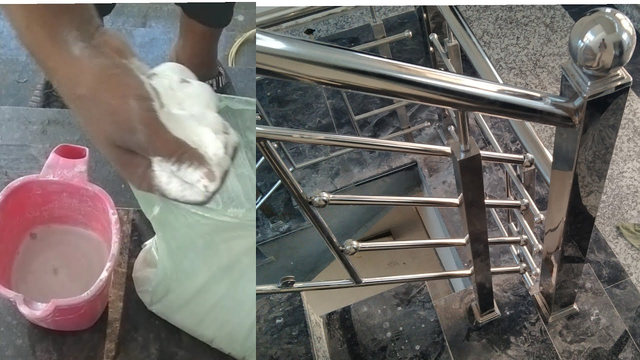clean stainless steel | steel railing ki safai | how to clean stainless steel