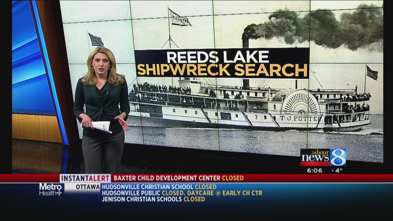 Search on Reeds Lake for remains of sunken steamboats