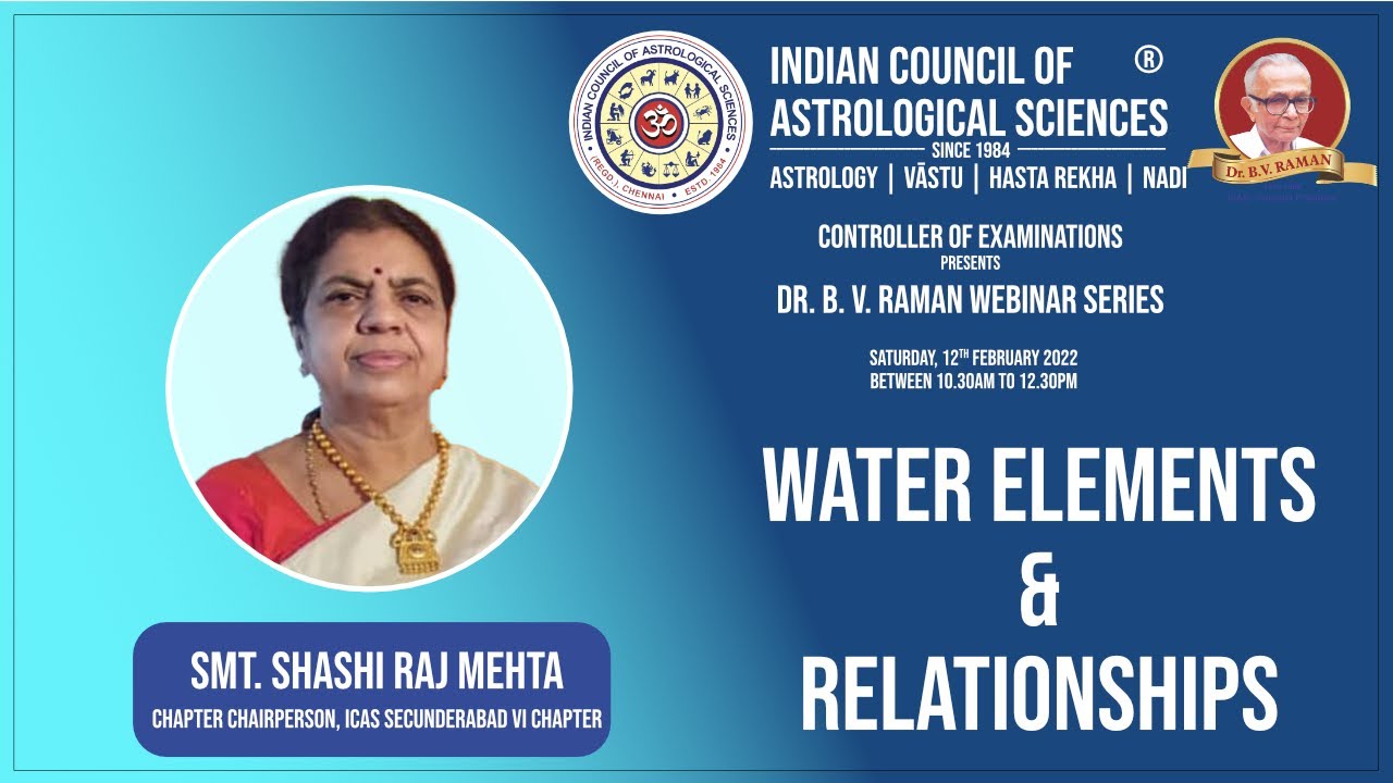 Water Elements and Relationships - Smt. Shashi Raj Mehta | Astrology series