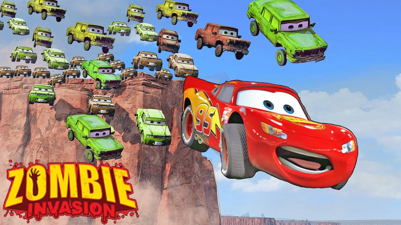 Lightning McQueen vs ZOMBIE INVASION | Pixar cars Zombie apocalypse in BeamNG.drive