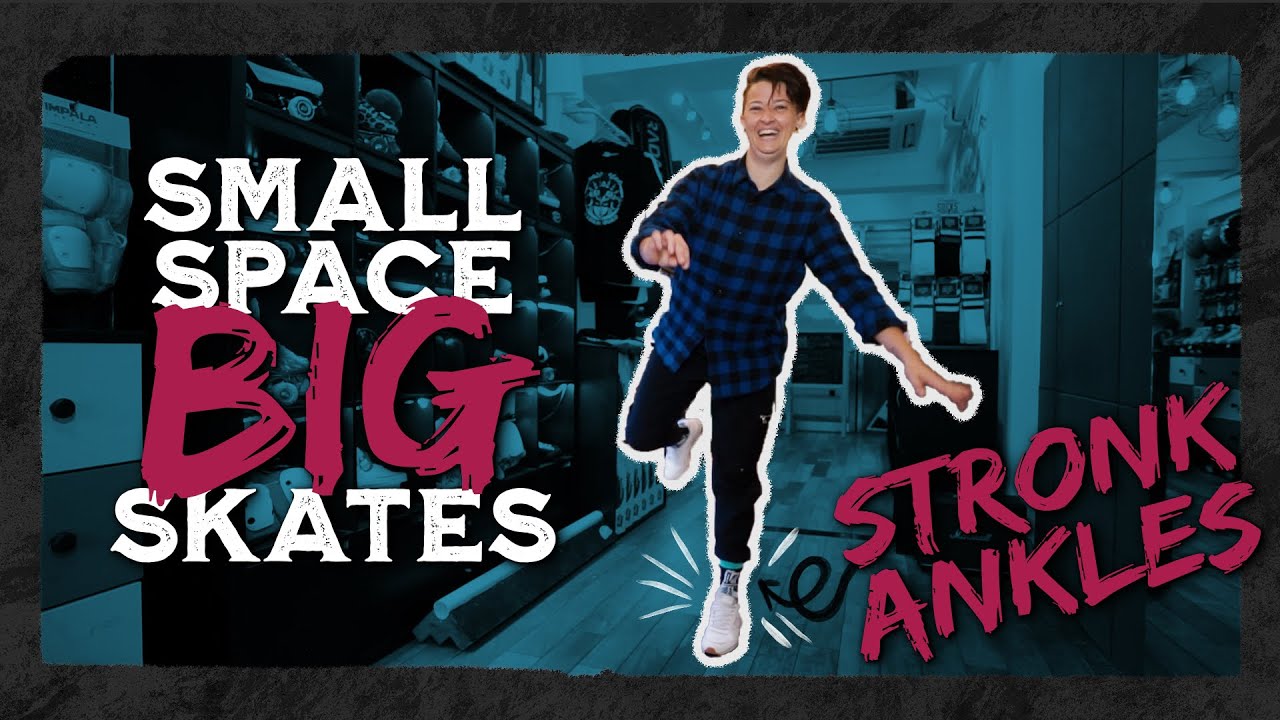 Ankle STRENGTHENING exercises for ROLLER SKATERS to do OFF skates in SMALL SPACES.