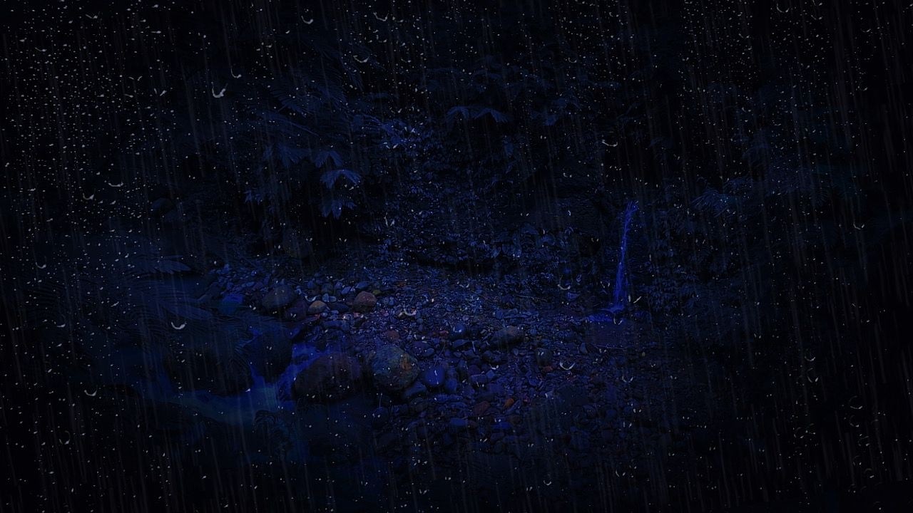 Dimmed Screen Rain Sounds 🌧️ River Side Ambience for Asleep Faster